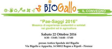 Pae-Saggi 2016 – Mosaico di esperienze sostenibili e solidali nei giardini ed in agricoltura – Convegno il 22 ottobre al Bigallo