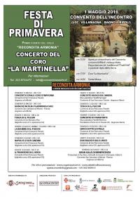 Festa della Primavera al Convento dell'Incontro, il 1° Maggio con il Coro della Martinella