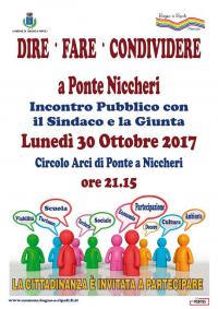 La giunta incontra i cittadini, lunedì 30 ottobre assemblea pubblica a Ponte Niccheri