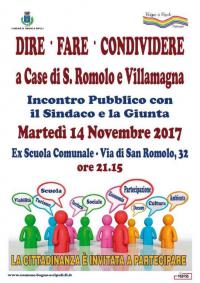 “Dire Fare Condividere”, domani sera assemblea con i cittadini di Case di San Romolo e Villamagna